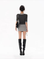 Gray Cutout Knit Dress