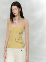 Rhinestone Print Camisole Top