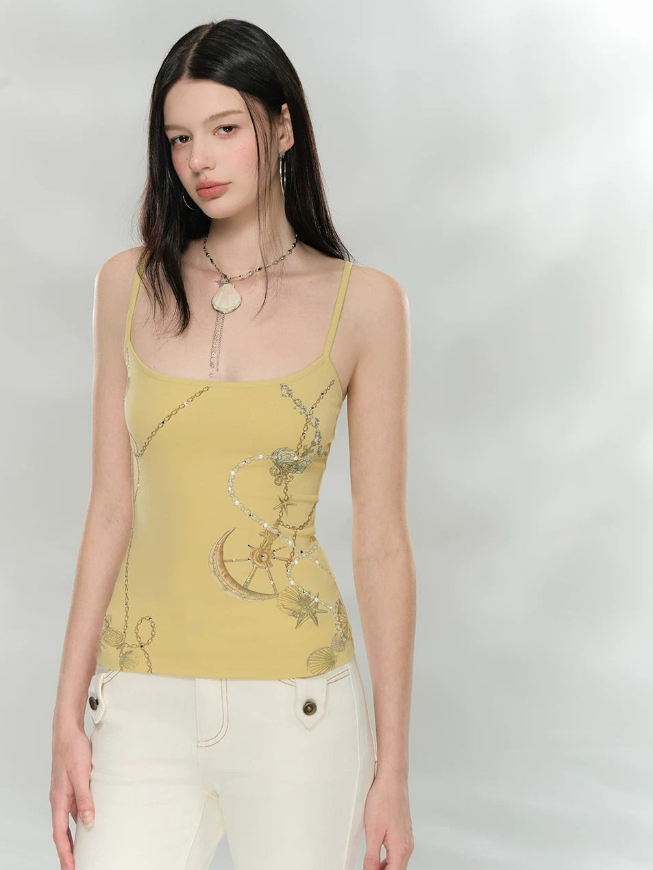Rhinestone Print Camisole Top