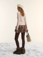 Mock Neck Plaid Trim Base Top
