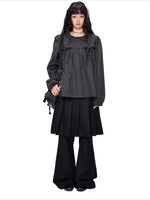 Pleated Skirt Flare Pants