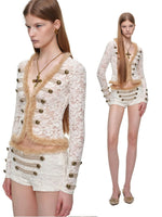 Napoleon Lace Cardigan & Shorts Set