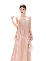 Beaded Lace Panel Maxi Dress