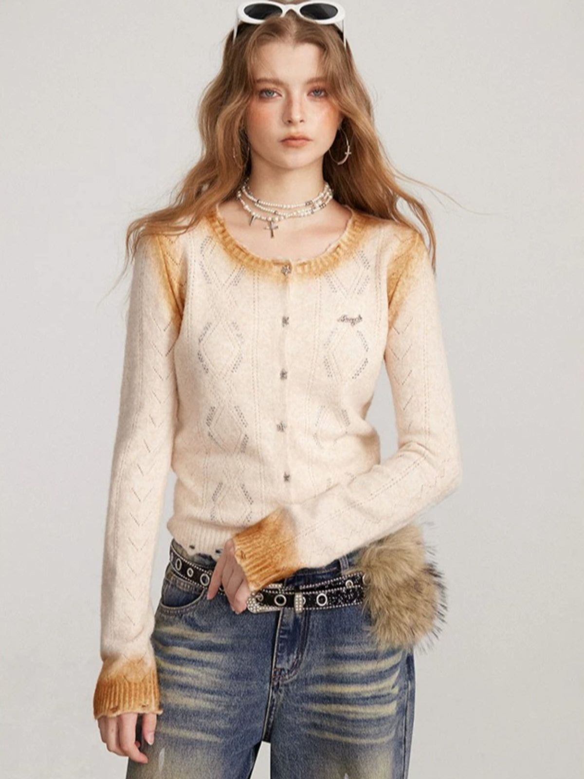 Vintage Rhinestone Knit Sweater