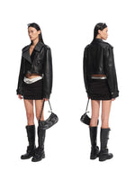 Black Manding Shearling Leather Jacket