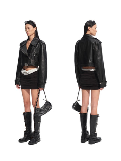 Black Manding Shearling Leather Jacket
