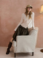 Floral Ruffle Edge Knit Cardigan