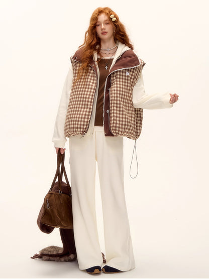 Reversible Check Lace Vest