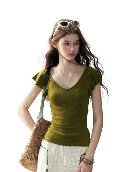 V-Neck Puff Sleeve Top