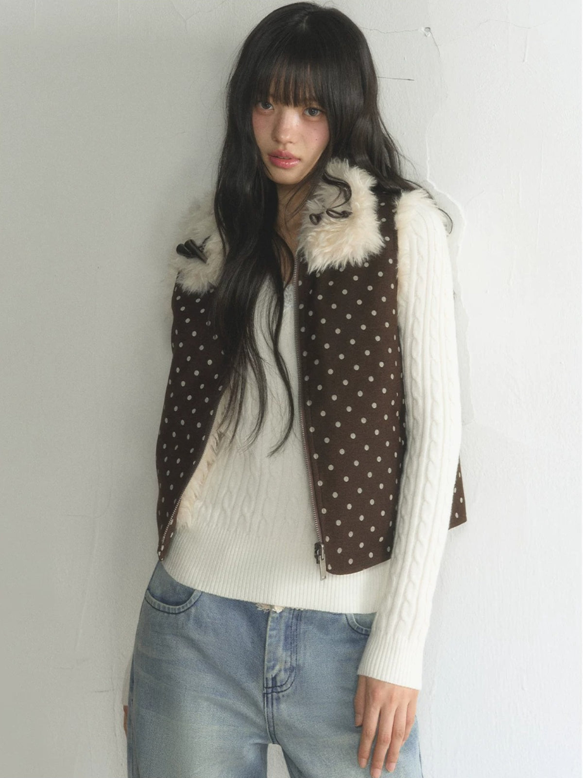 Reversible Polka Dot Fleece Vest