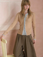 Layered Lace Trim Knit Cardigan