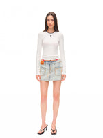 Fold-structured Low-waist Skirt