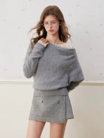 Cashmere Wool Lace Layered Sweater Set