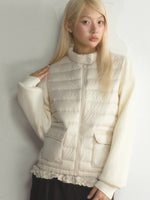 Stand Collar Knit Sleeve Down Jacket