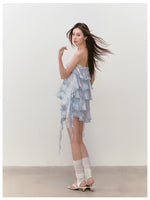 Ribbon-Strap Cake Top & Skirt Set