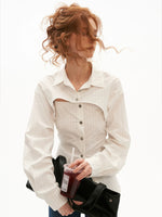 Striped Layered Tie Waist Shirt