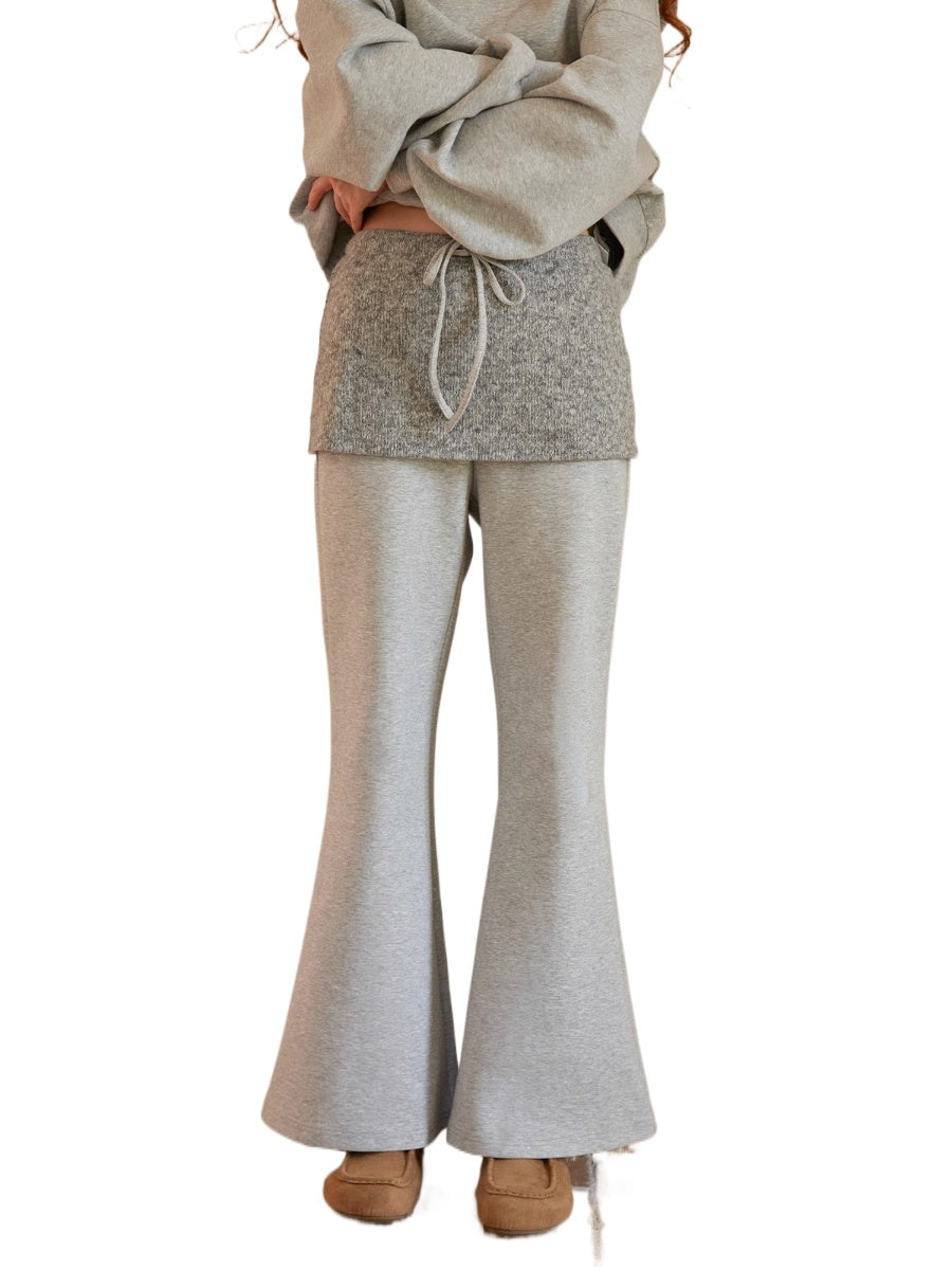 Off-Shoulder Sweatshirt Flared Pants Set
