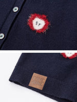 Navy Apple Jacquard Cardigan