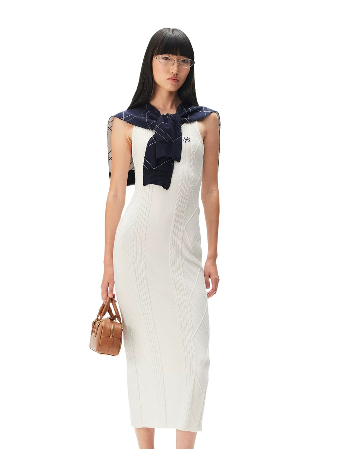 Duro Cable-Knit Argyle Dress