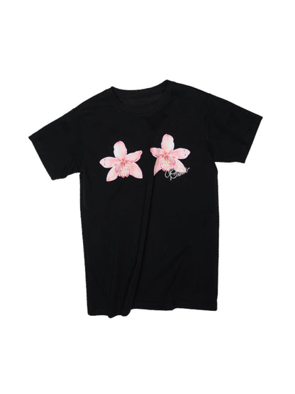 Printed Loose Austrian Rhinestone T-shirt