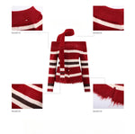 Red Off-Shoulder Contrast Stripe Knit Top
