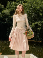 Pleated Floral Skirt