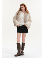 Fox Fur Loose Cropped Thick Coat