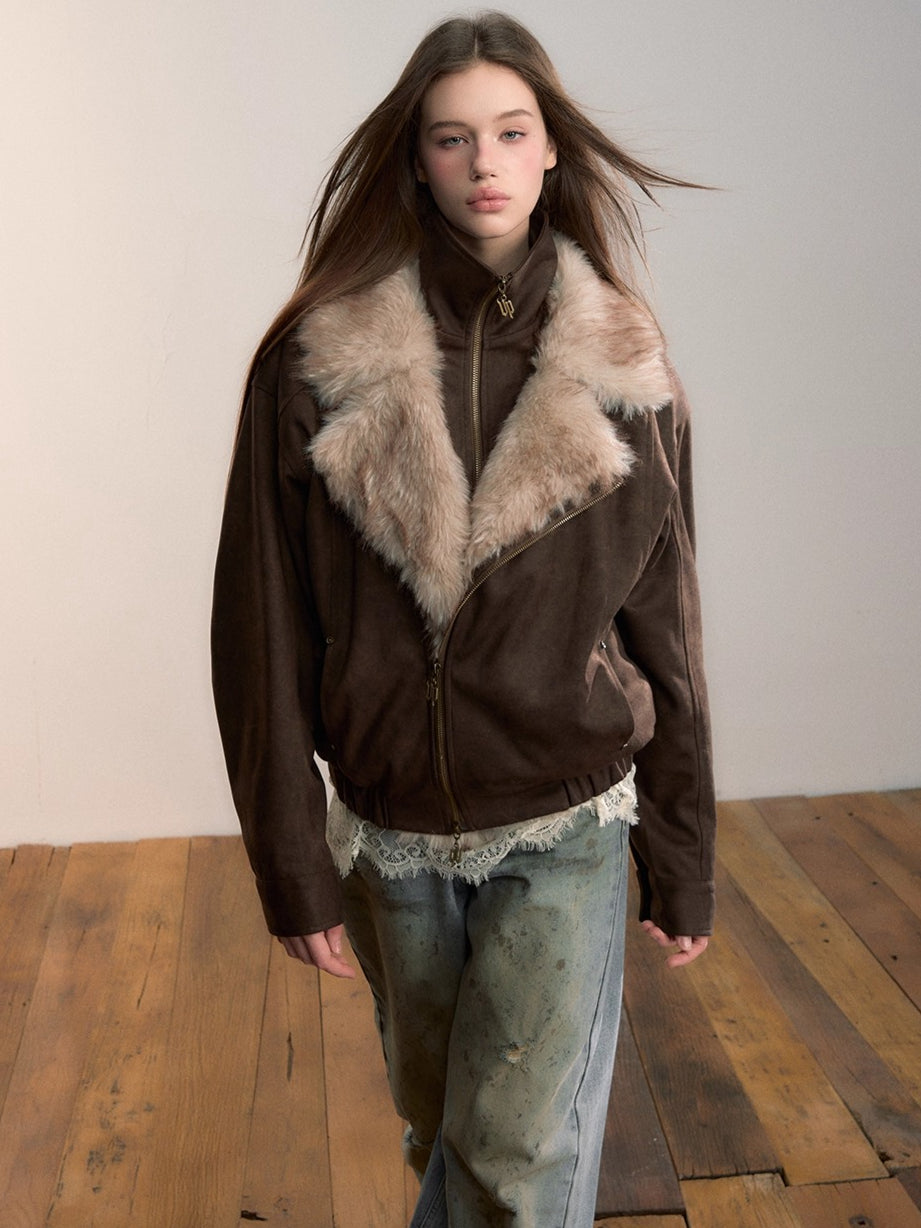 Faux Fur Collar Puffer Jacket