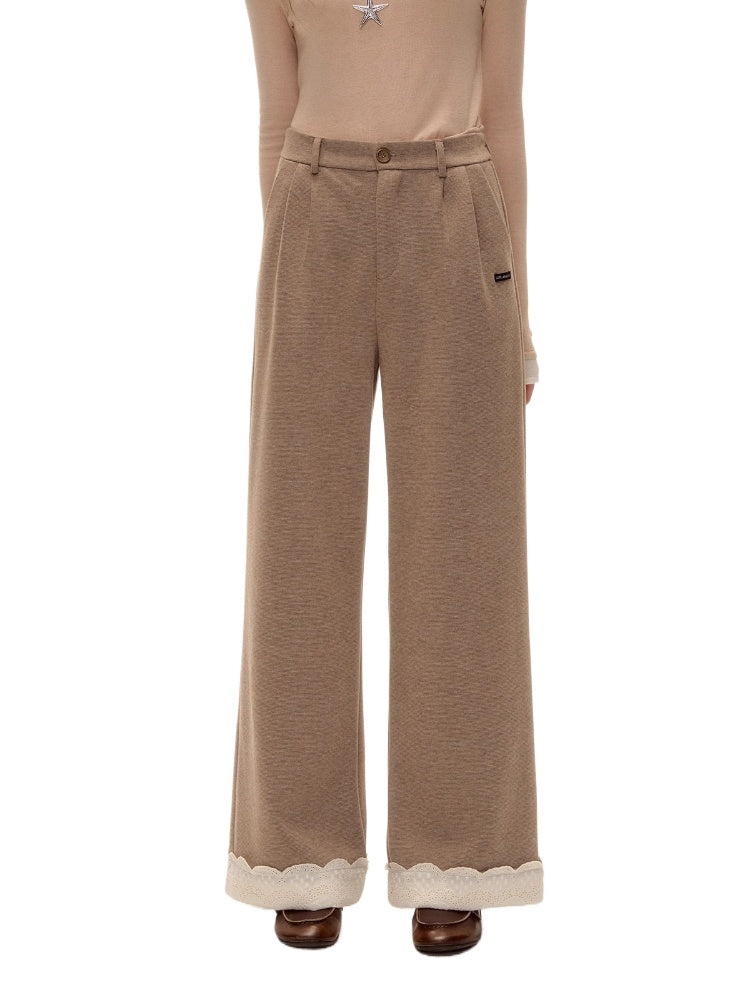 Wool Embroidered Trim Pants