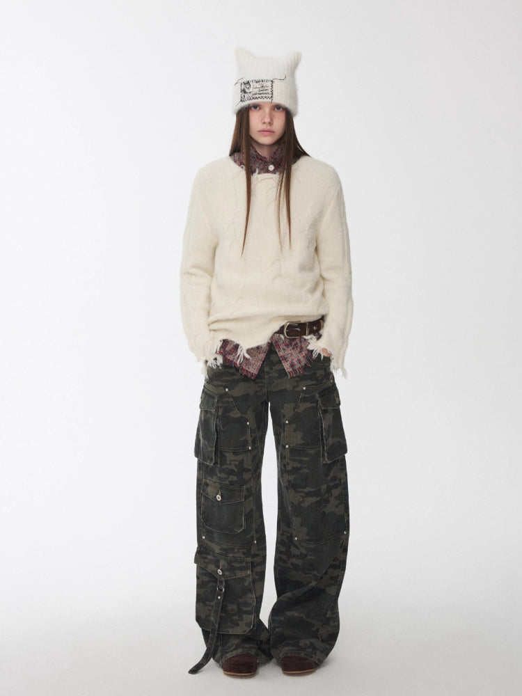 Cable Wool Brushed Sweater