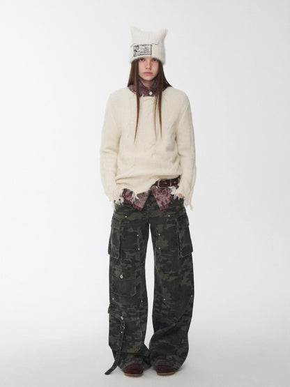 Cable Wool Brushed Sweater