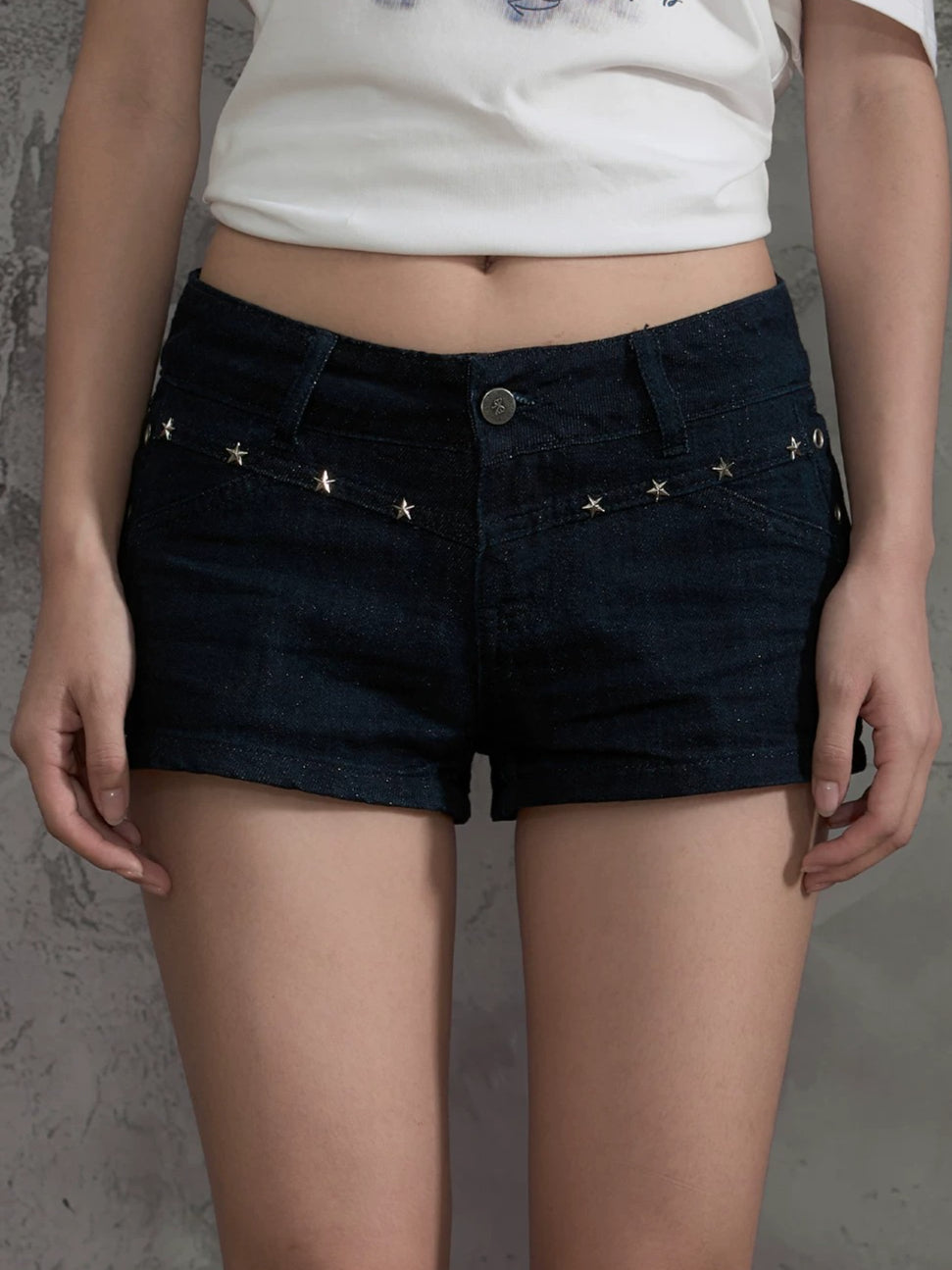 Stud Denim Shorts