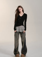 Wool-Blend Hooded Blouse