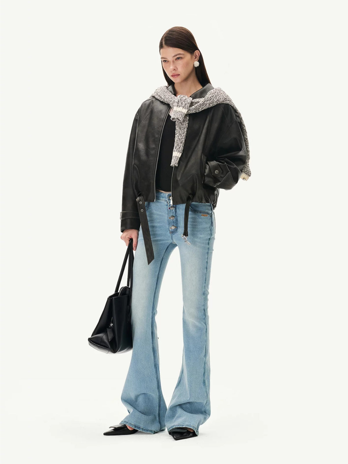 Vintage Washed PU Leather Jacket