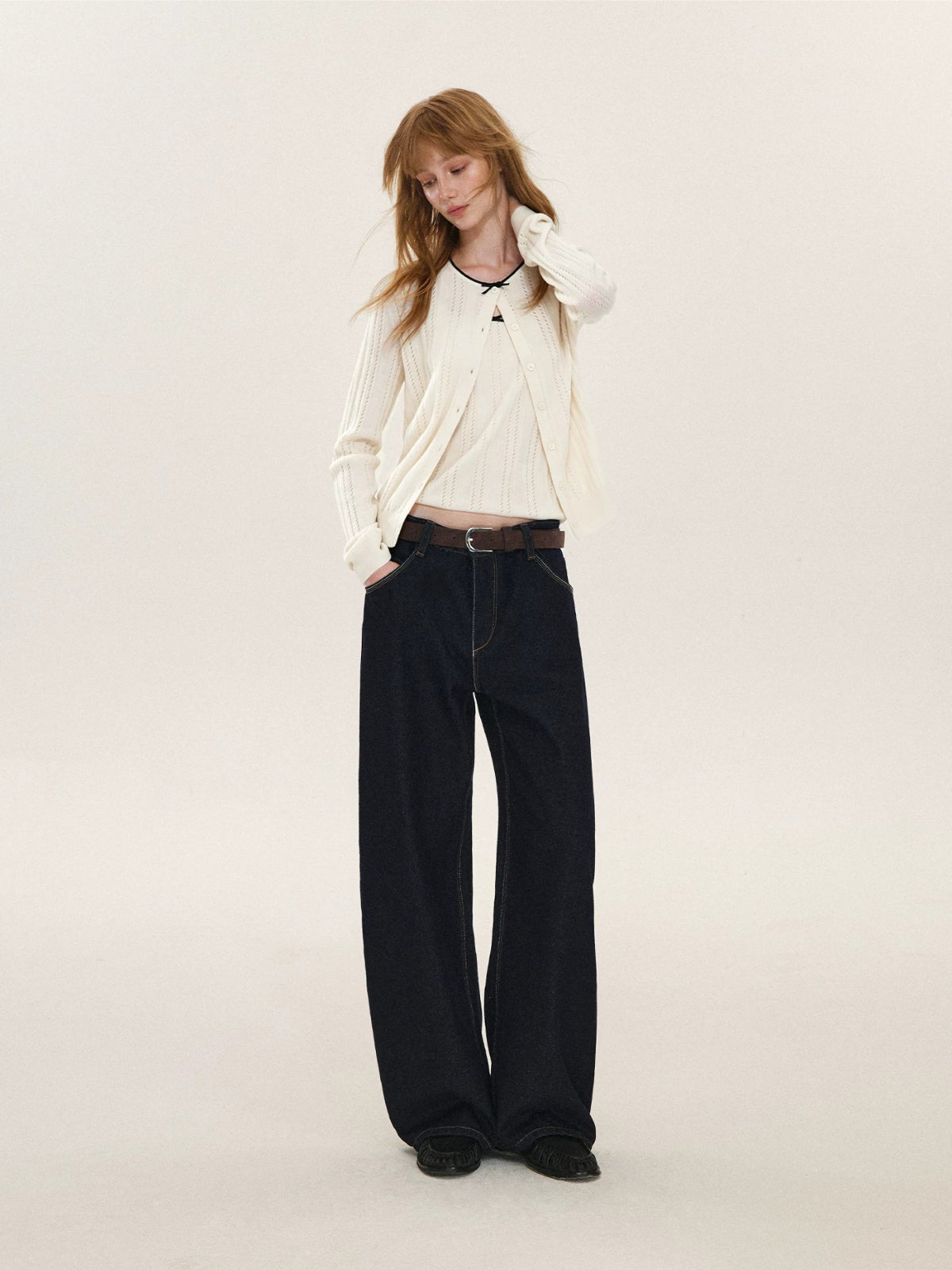 Wool Blend Bow Knit Set