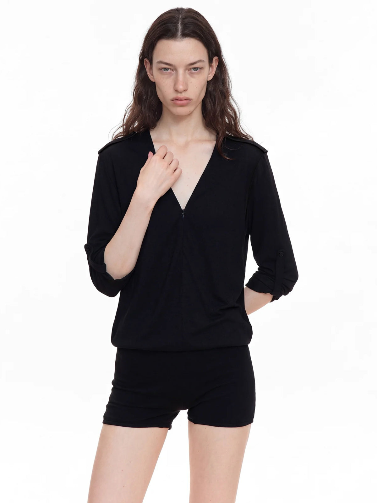 Classic Half Zip Utility Romper
