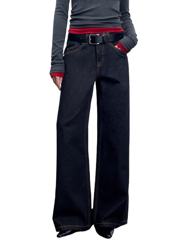 Raw Denim Straight Jeans