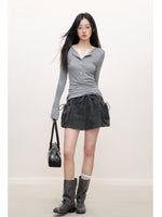 Lace Trim Layered Knit Top