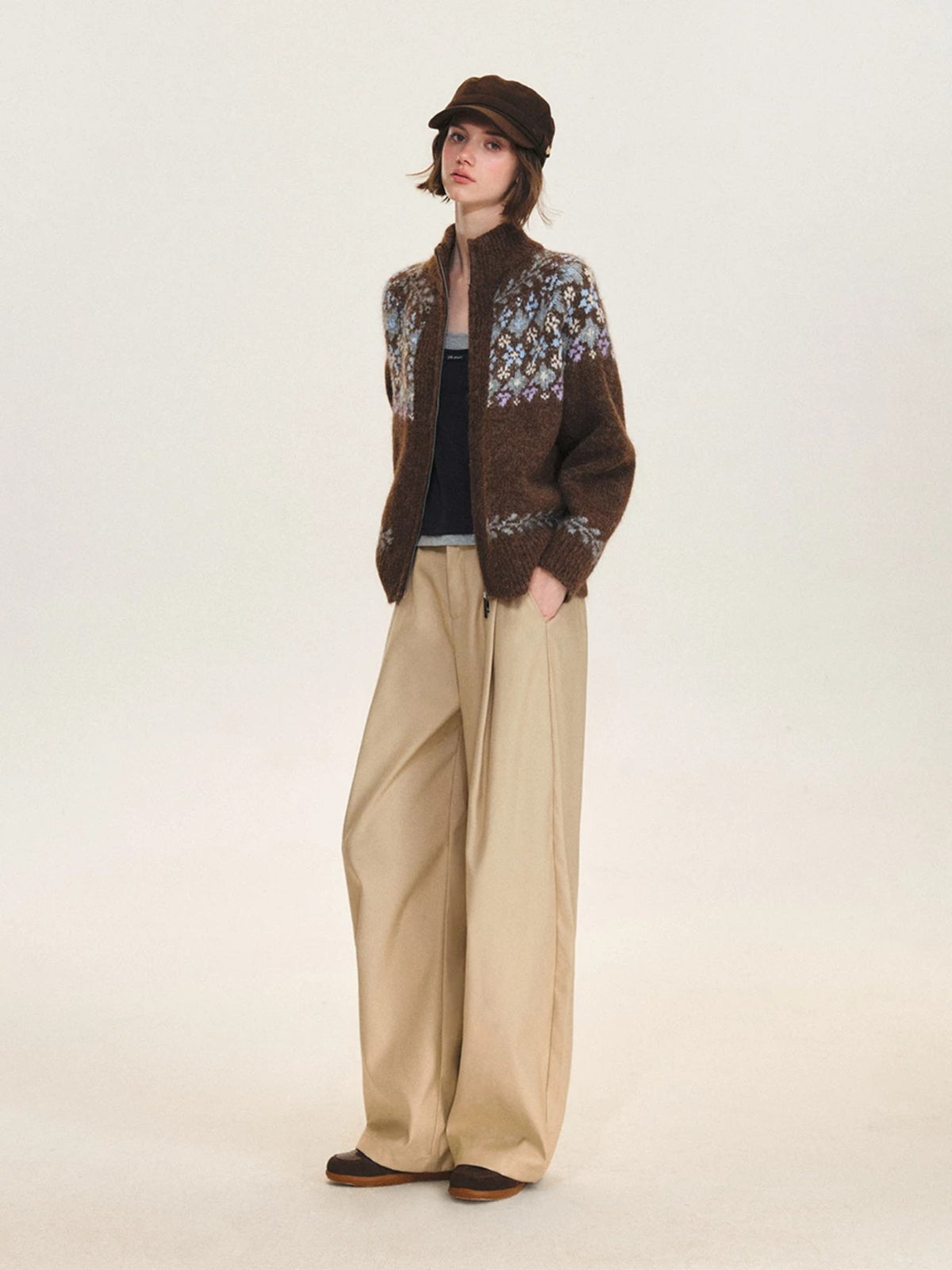 Minimalist Pleated Wide Leg Trousers