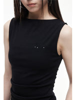Asymmetric Ruched Halter Top