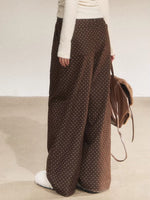 Vintage Polka Dot Straight-Leg Pants
