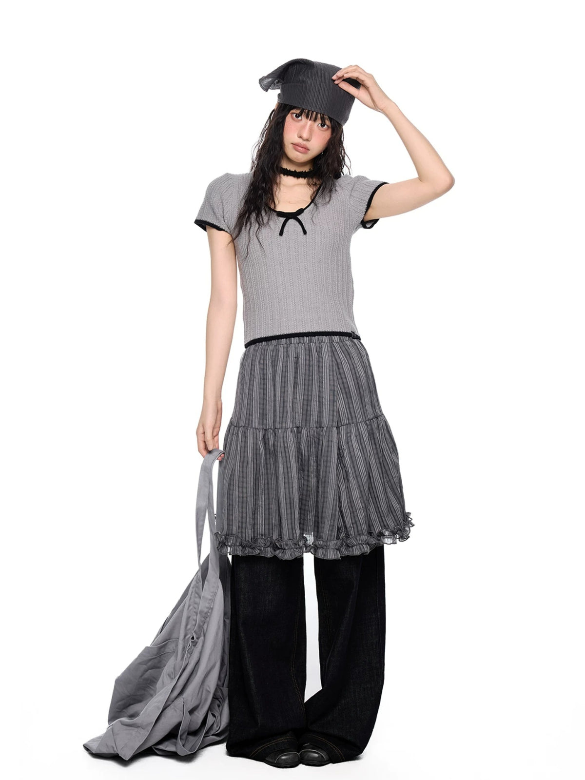 Bow Knit Short Sleeve Top