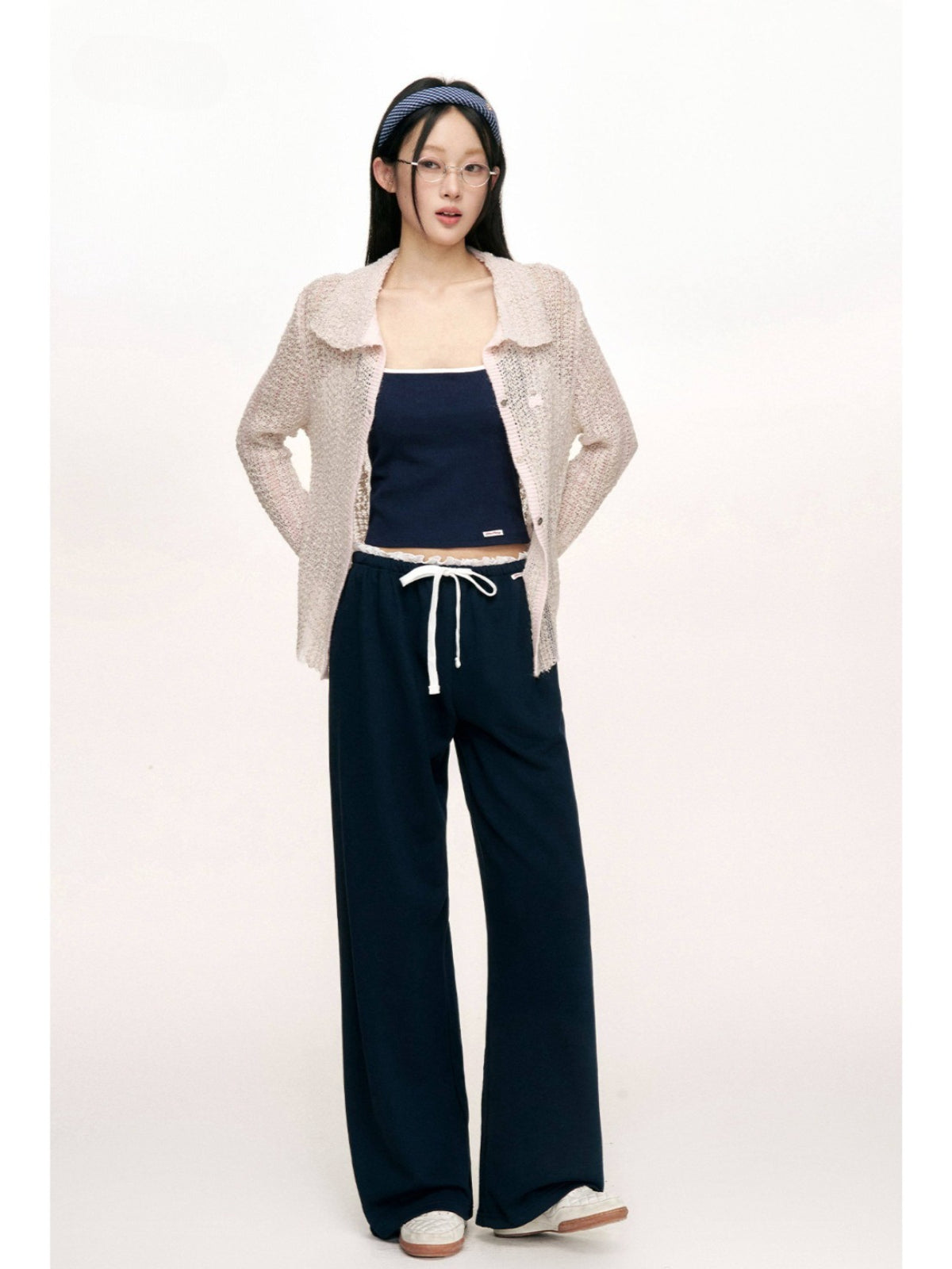 Ruffle Waist Straight Leg Sweatpants