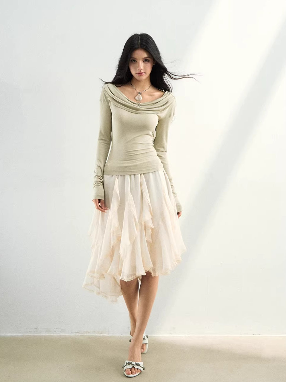Draped Asymmetrical Skirt