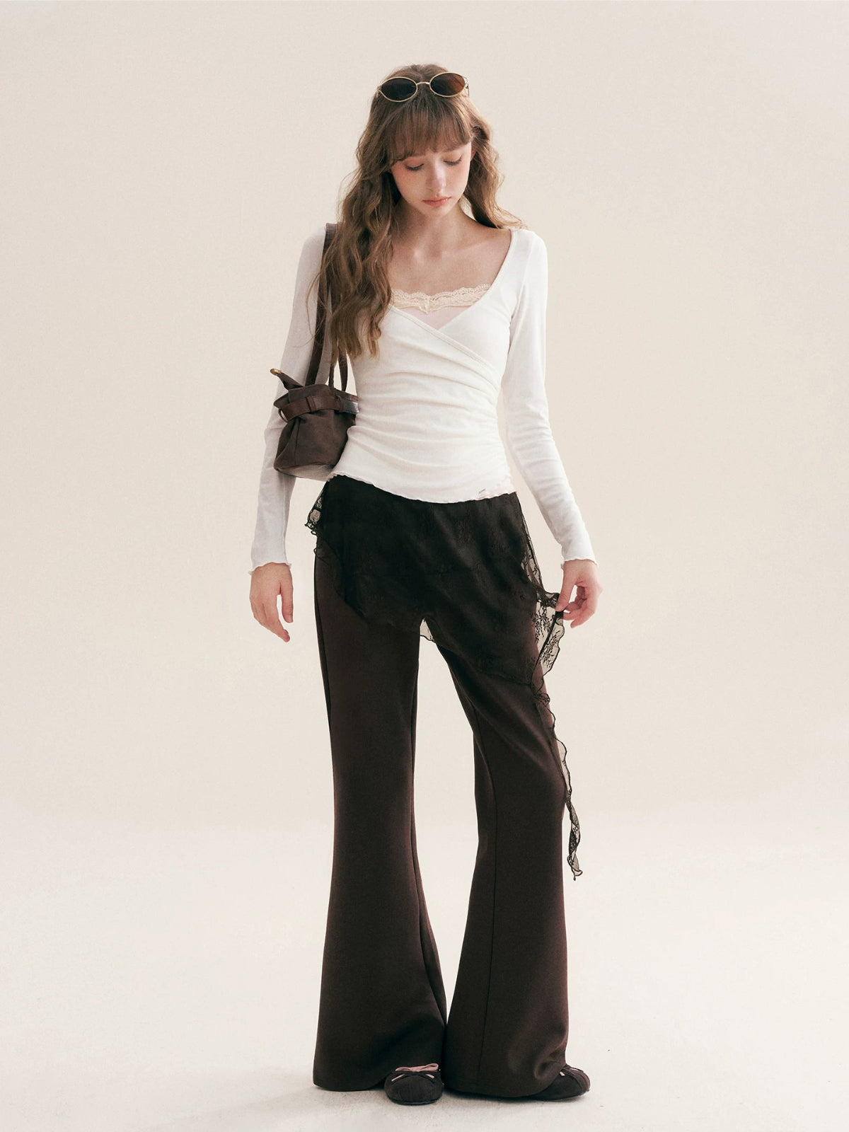 Lace Layered V Neck Top