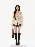 Satin Ruffle Blouse