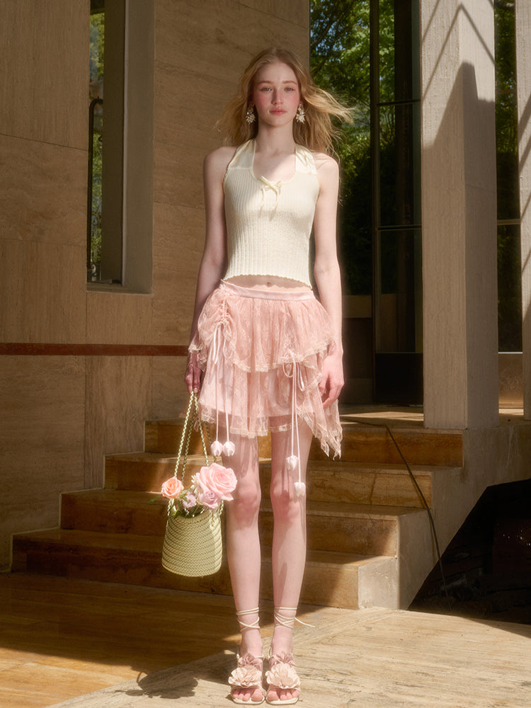 Bow-Halter Knit Camisole