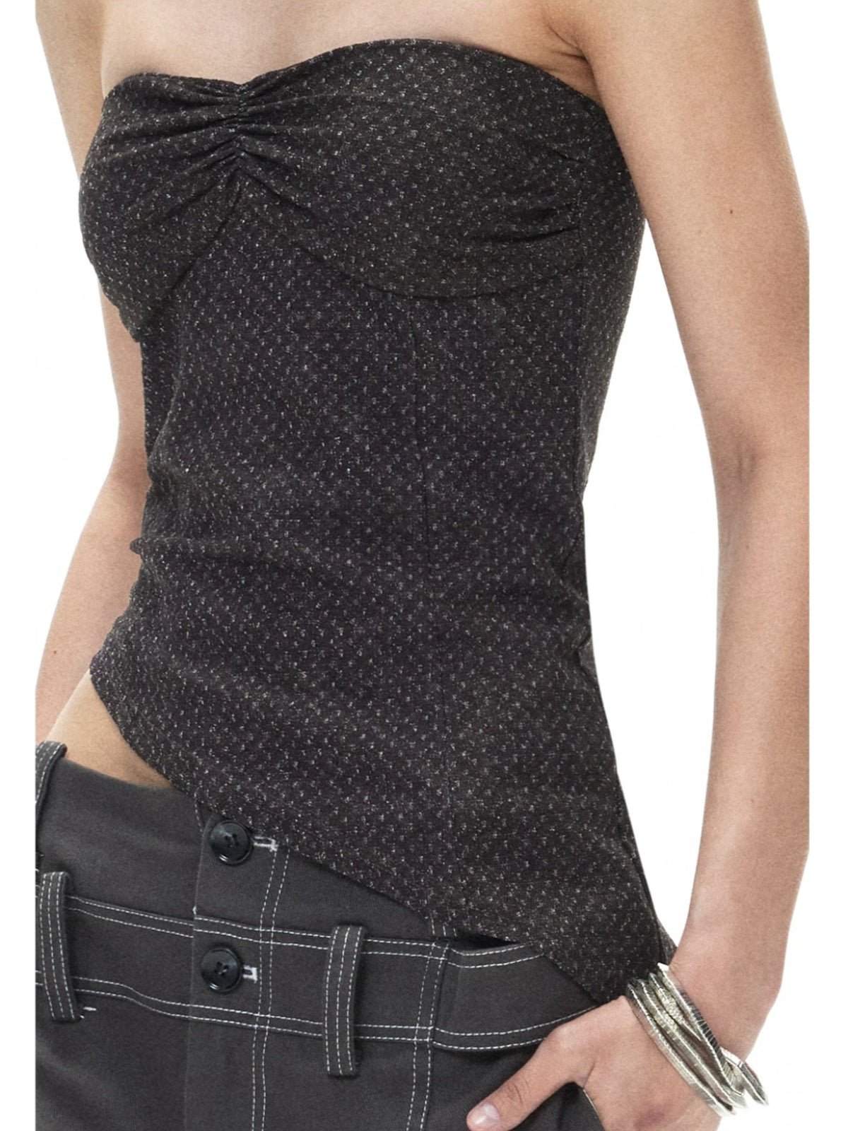 Polka Dot Textured Tube Top