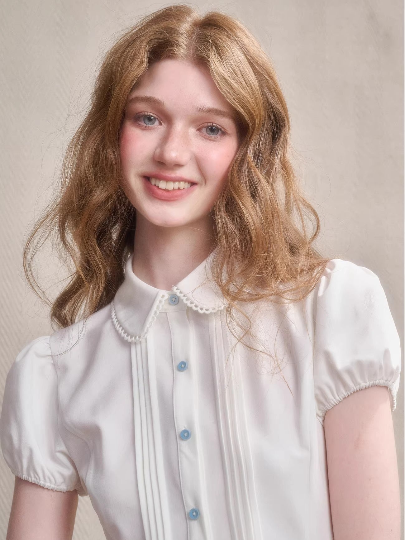 Embroidered Doll Collar Shirt