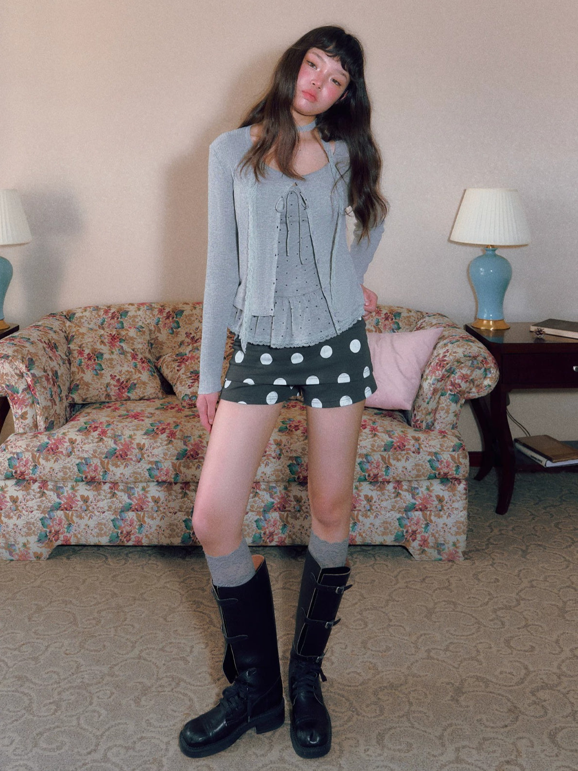 Polka Dot Lace Twinset
